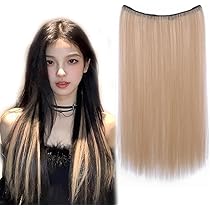 Amazon.co.jp: 襟足ウィッグ ワンタッチエクステ ストレート 4枚セット